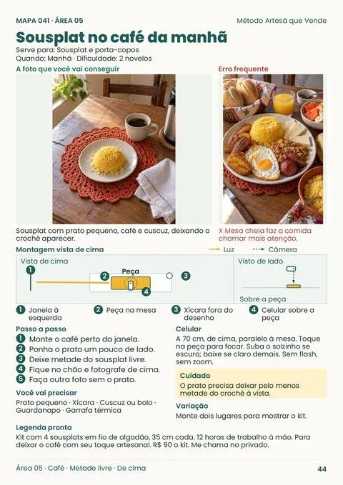 Página do Mapa 041: Sousplat no café da manhã